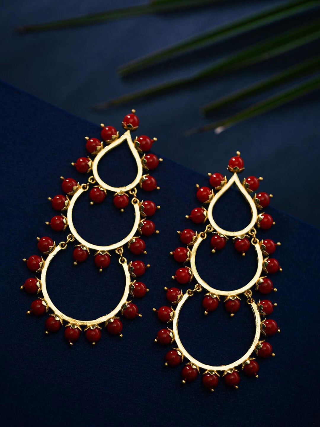 

Voylla Gold-Toned Contemporary Studs Earrings