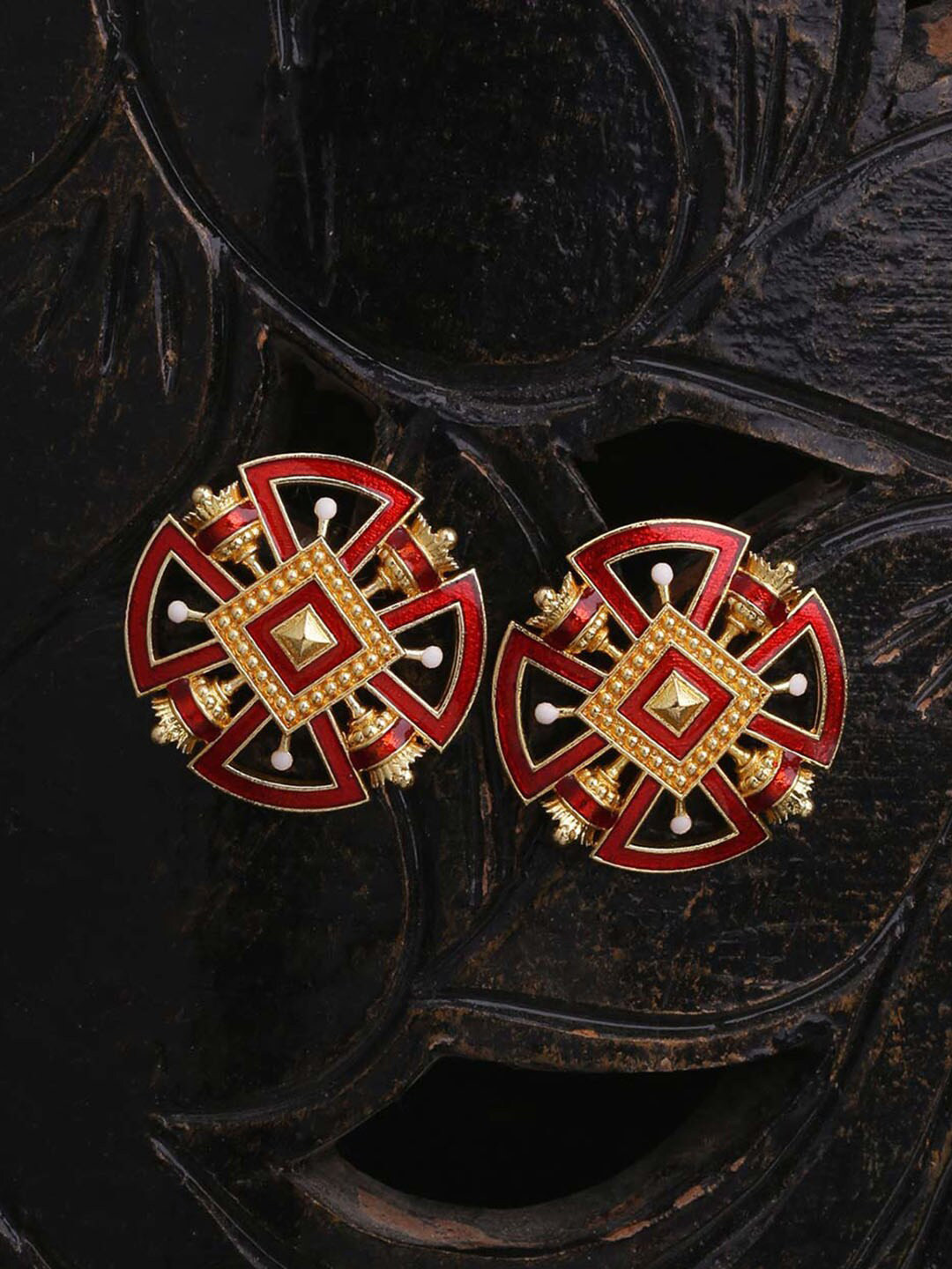 

Voylla Gold-Toned Contemporary Studs Earrings