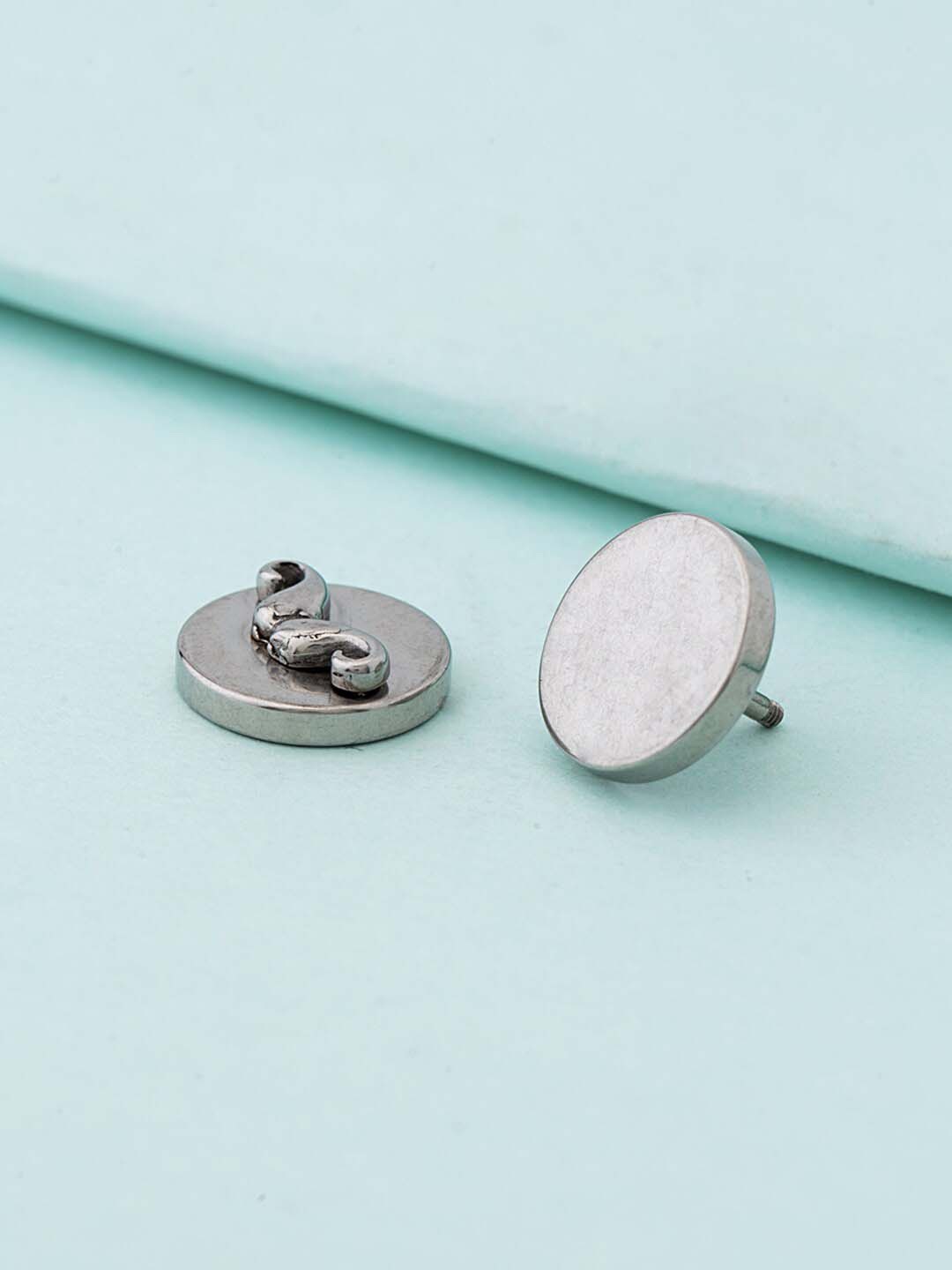 

Dare by Voylla Silver-Toned Circular Studs Earrings