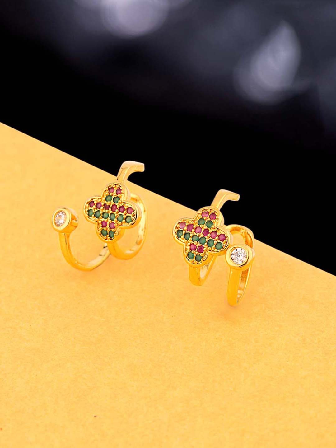 

Voylla Gold-Toned Contemporary Studs Earrings