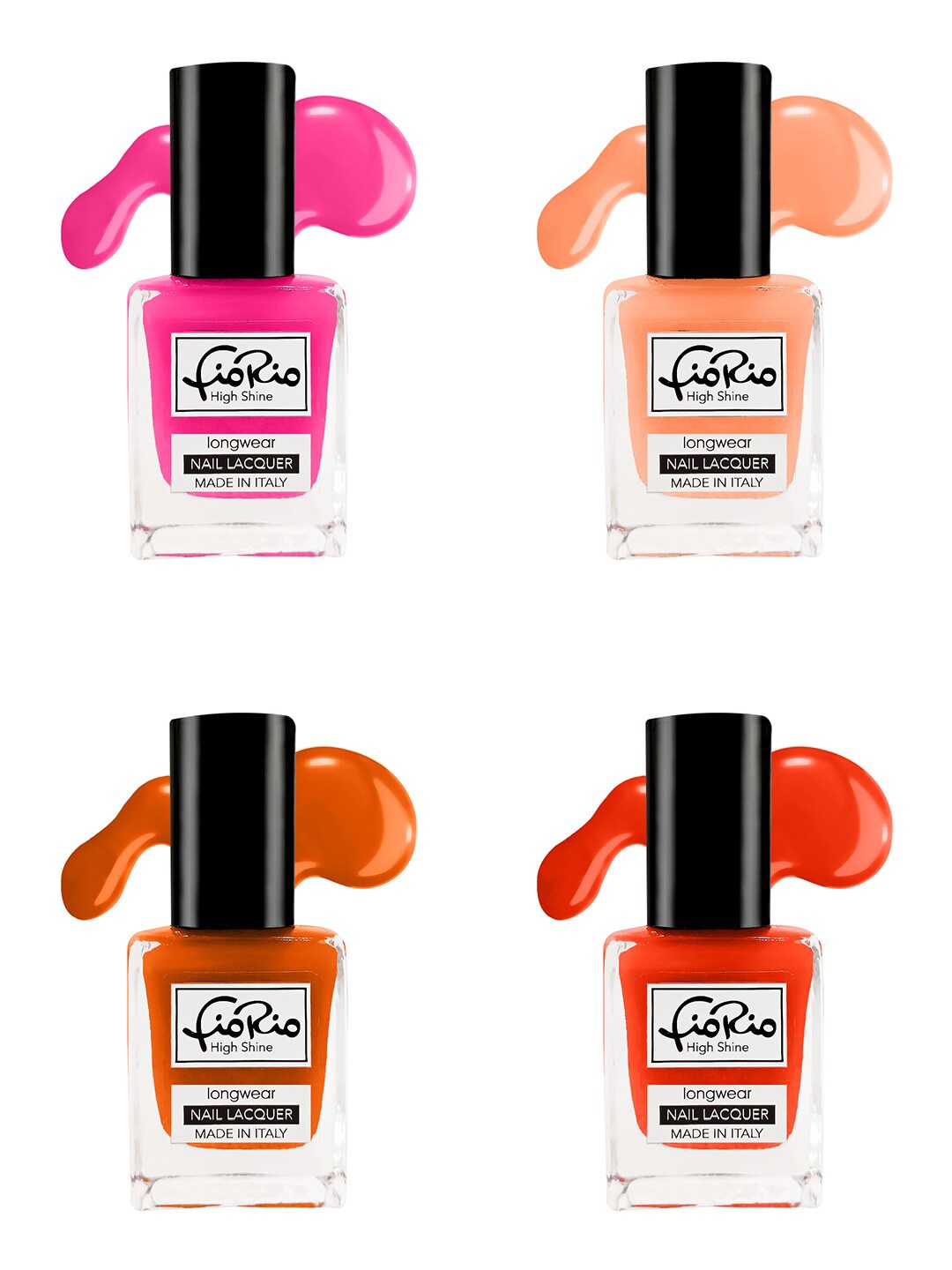 

Fiorio Set of 4 High Shine Long Lasting Nail Lacquer 11 ml Each - Shades 65 + 66 + 67 + 68, Pink