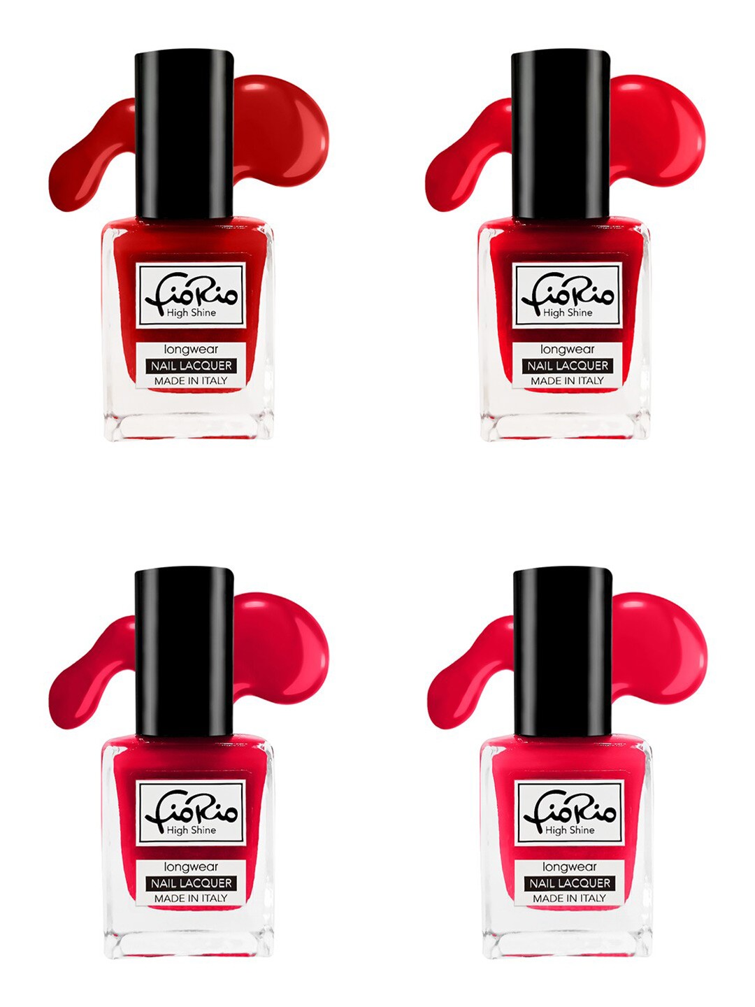 

Fiorio Set of 4 High Shine Long Lasting Nail Lacquer 11 ml Each - Shades 06 + 08 + 09 + 10, Pink