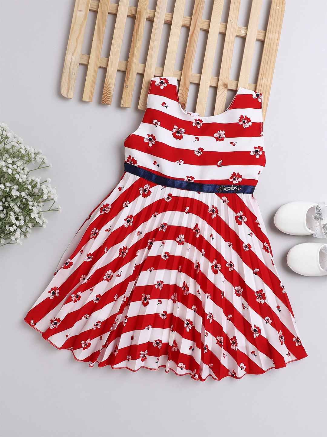 

The Magic Wand Red & White Striped Fit & Flare Dress