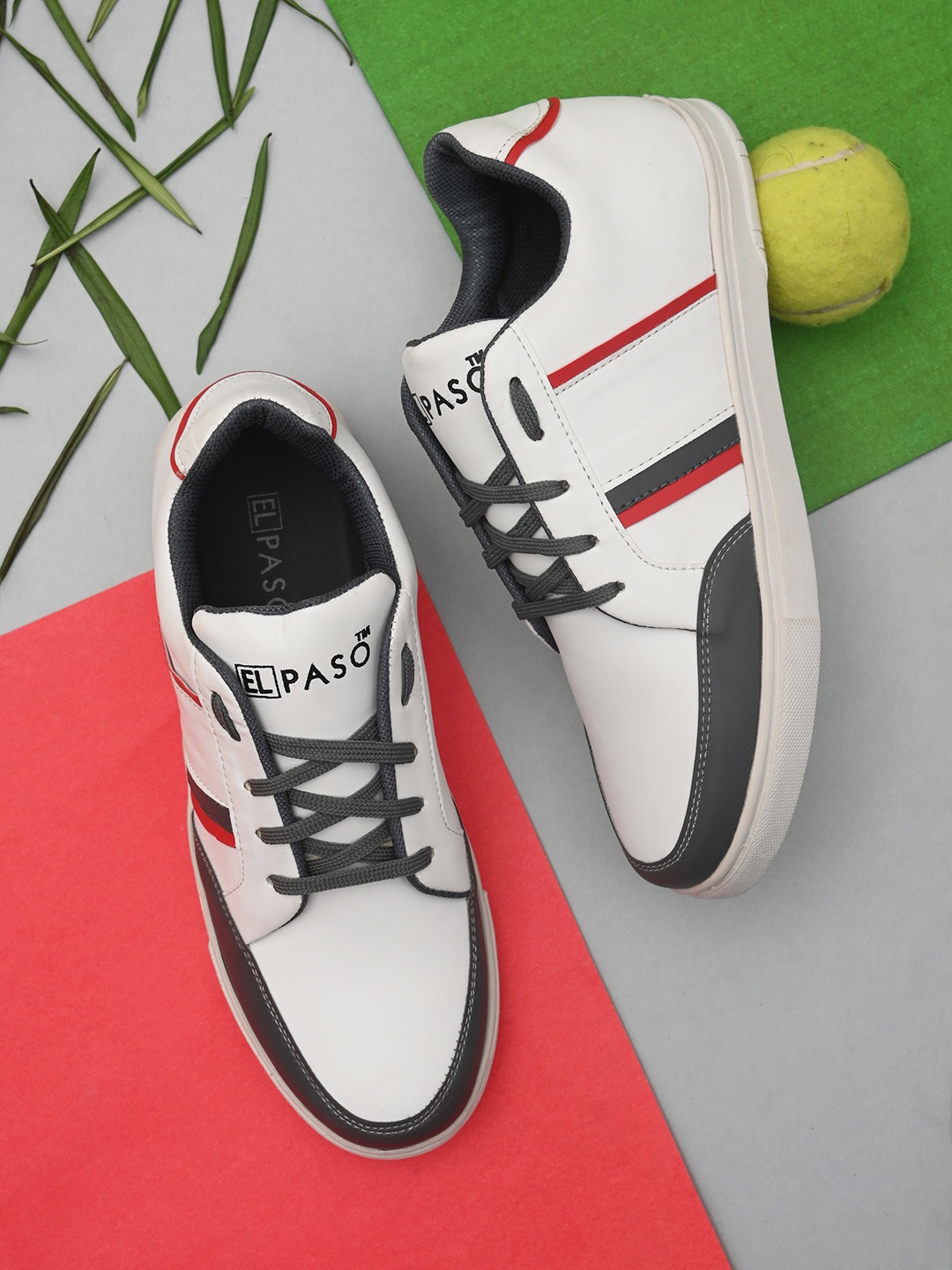 

El Paso Men White Colourblocked Sneakers