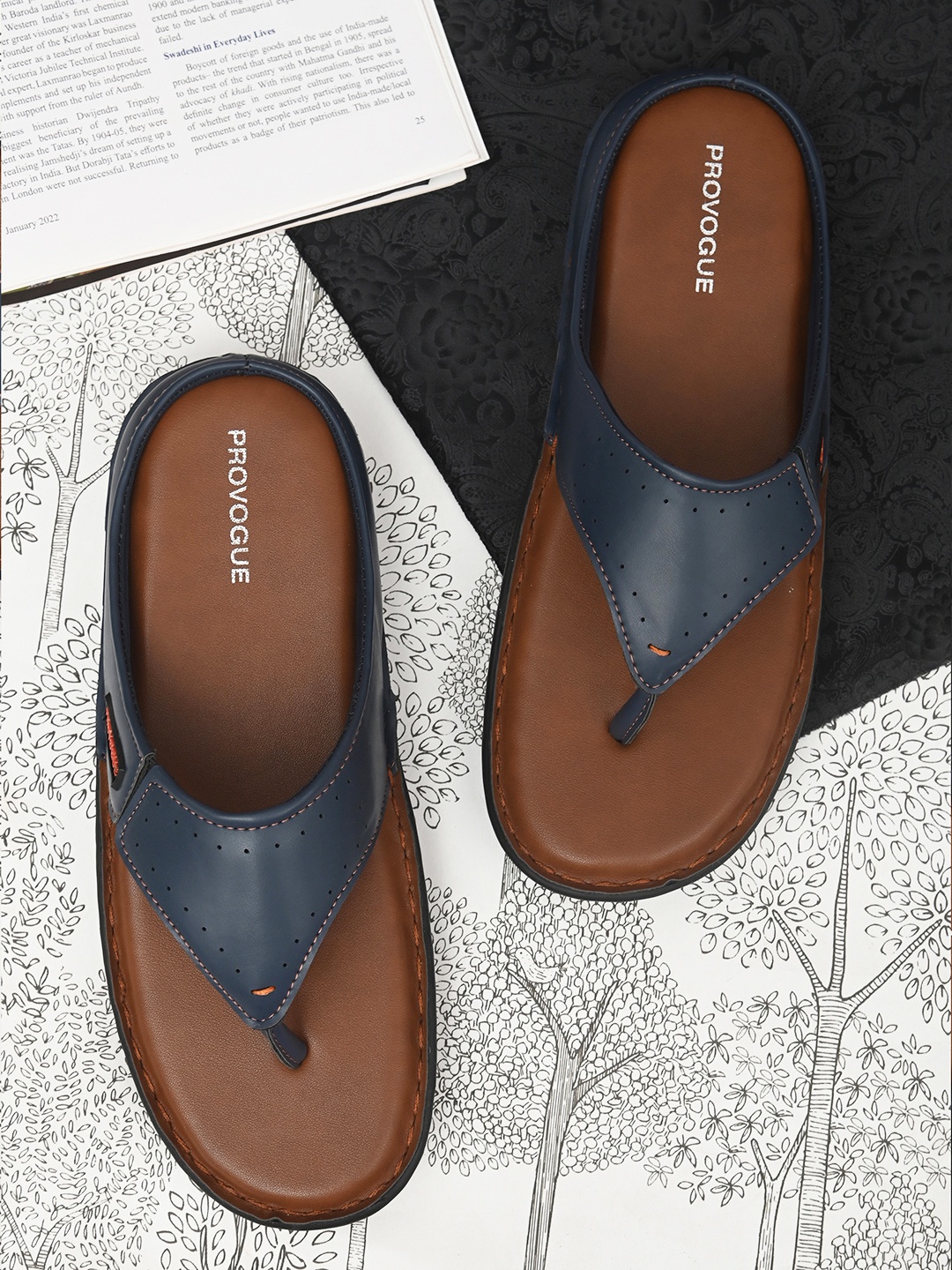 

Provogue Men Blue & Brown Slip-On