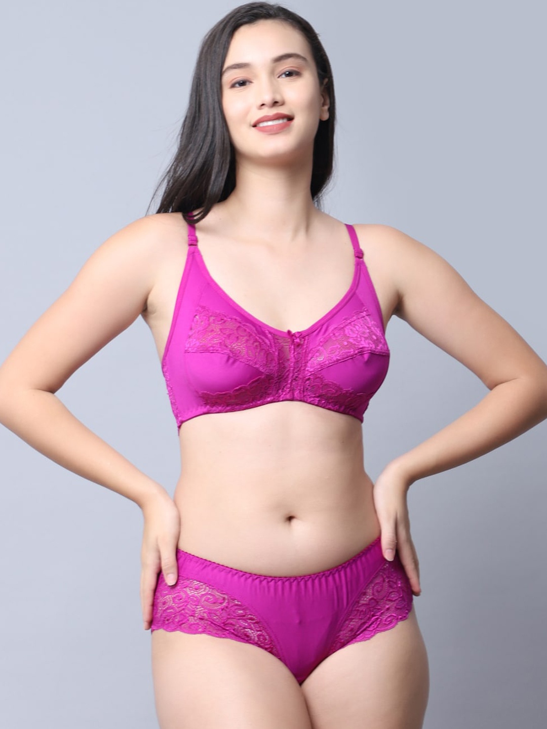 

GRACIT Women Pink Self Design Lingerie Set LST03-07-32