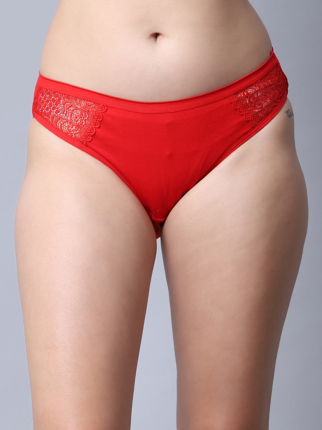 

GRACIT Women Red Self Design Cotton Hipster Briefs