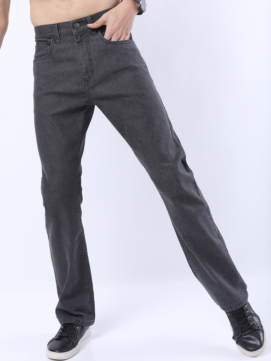 

KETCH Men Grey Bootcut Stretchable Jeans