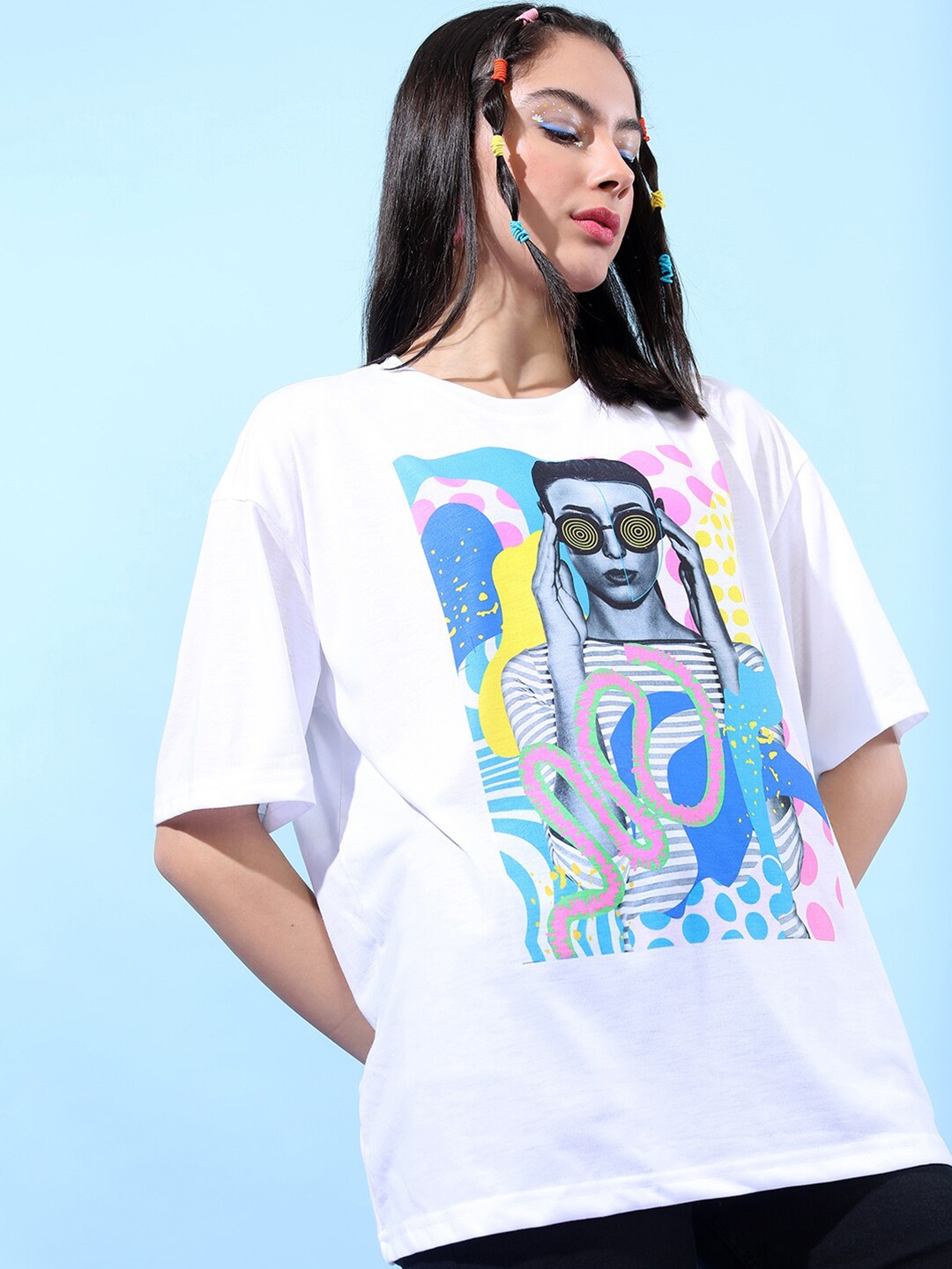 

Tokyo Talkies Graphic Print Oversized T-shirt, White