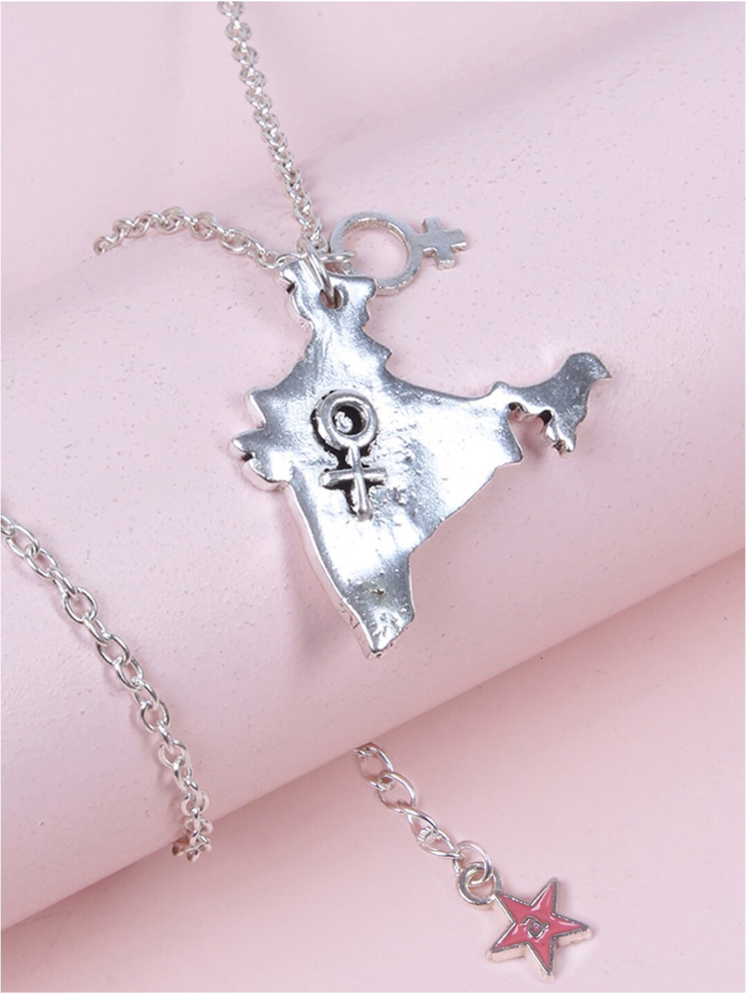 

Ayesha India Girl Power Necklace, Silver