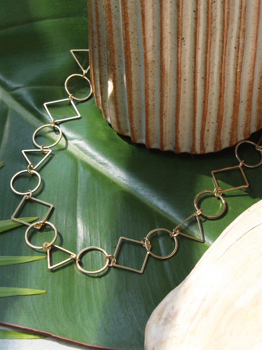 

Ayesha Geometric Choker Necklace, Gold