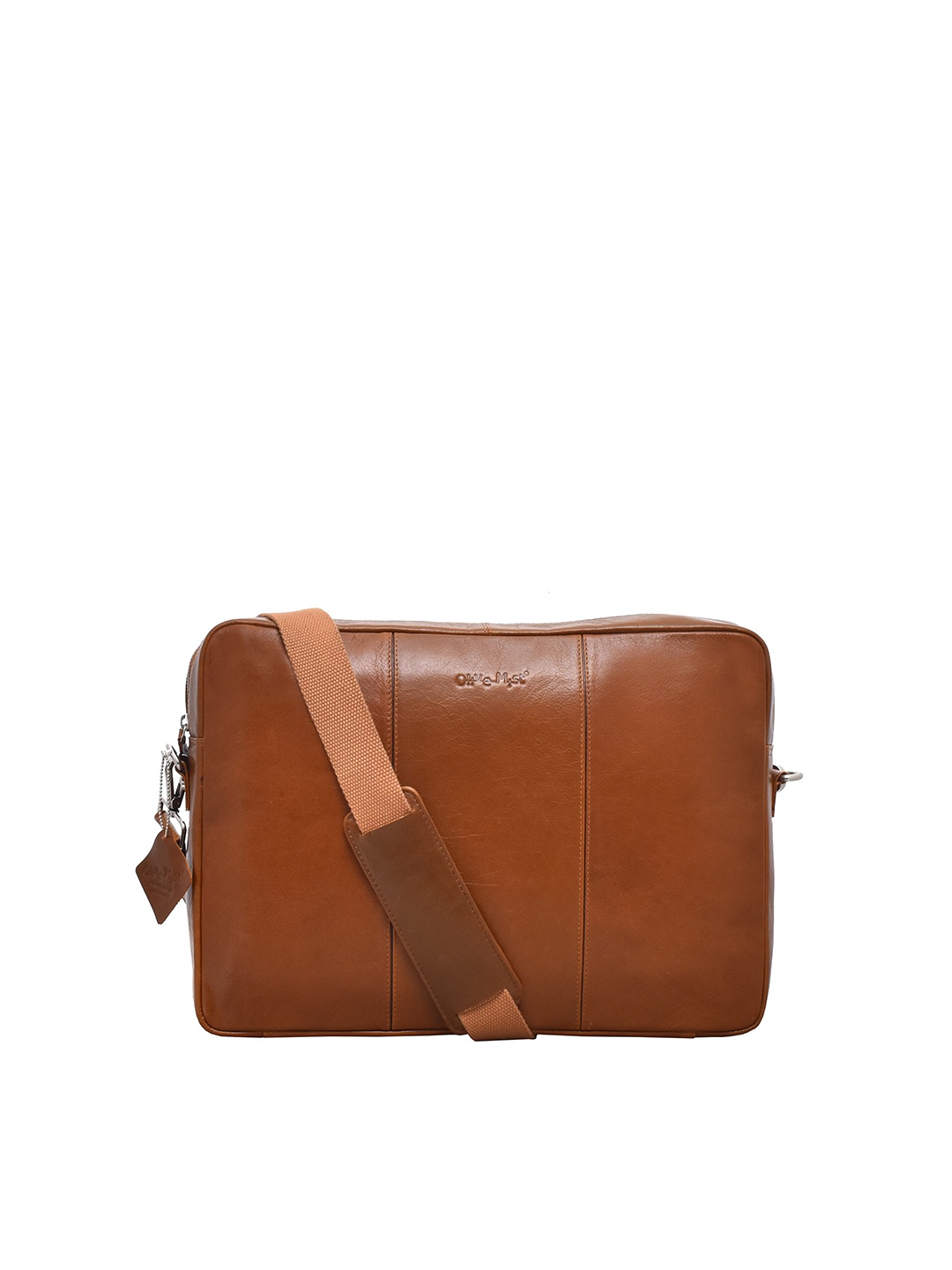 

OLIVE MIST Unisex Tan Leather Laptop Bag