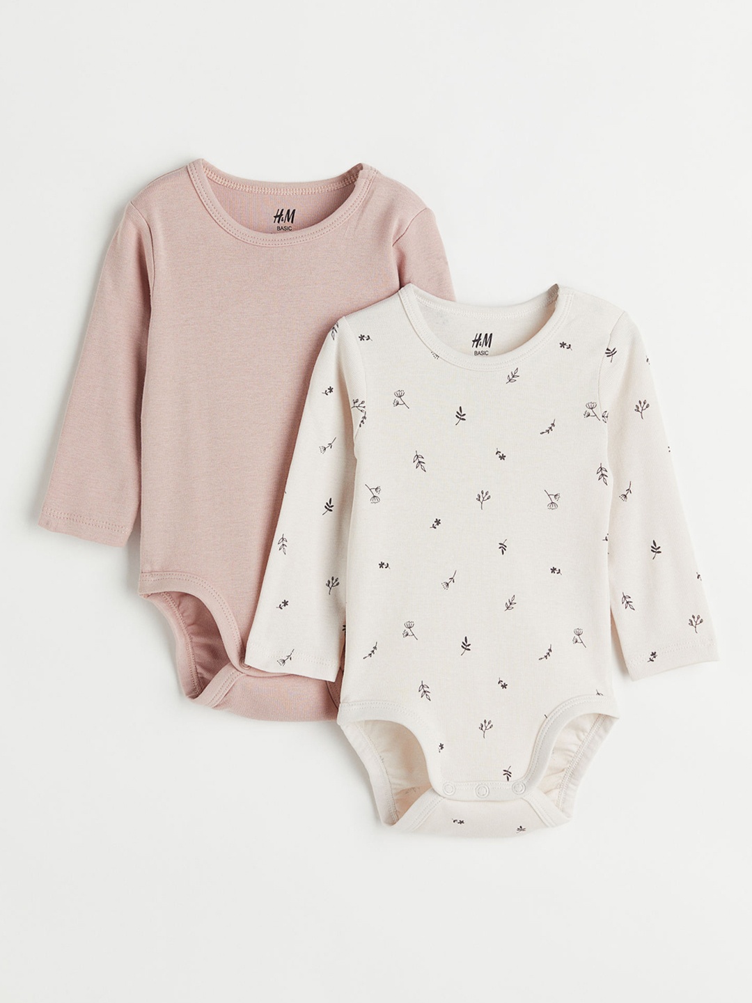 

H&M Boys Pink & White 2-Pack Cotton Bodysuits