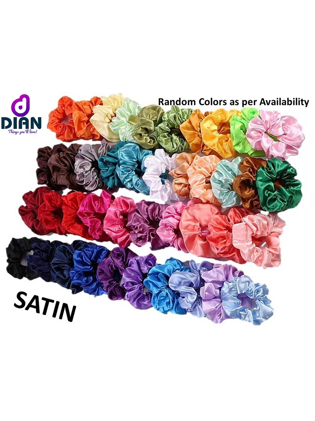 

DIAN Women Pack of 16 Multicolor Scrunchies, Multi