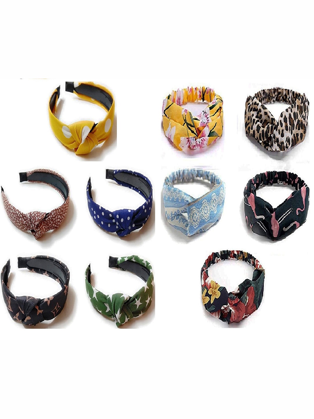 

DIAN Women Pack of 10 Multicolored Hairbands, Multi