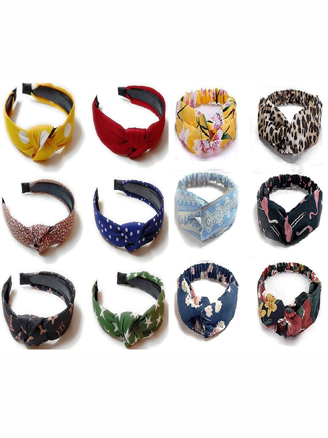 

DIAN Women Pack of 12 Multicolored Hairbands, Multi