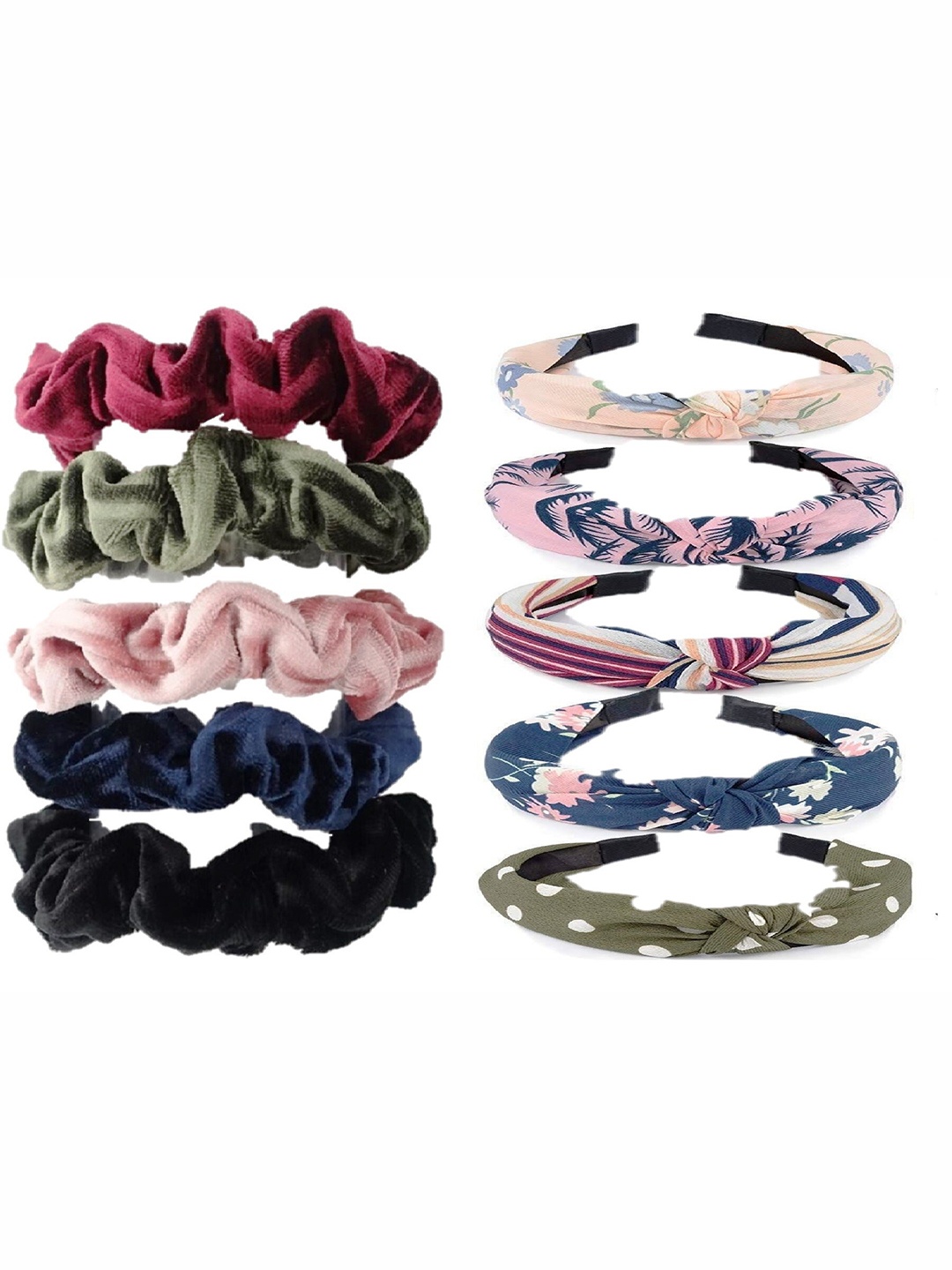 

DIAN Women Pack of 10 Hair Scrunchies & Hair Bands, Blue