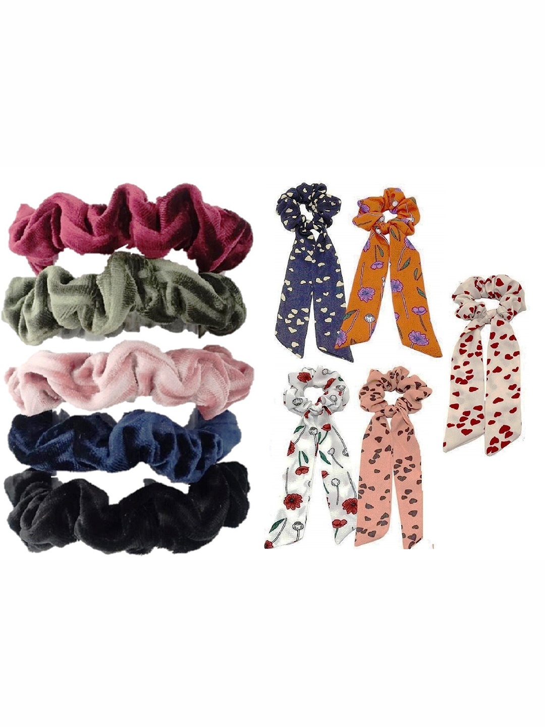

DIAN Women Pack Of 10 Multicoloured Ponytail Holders, Green