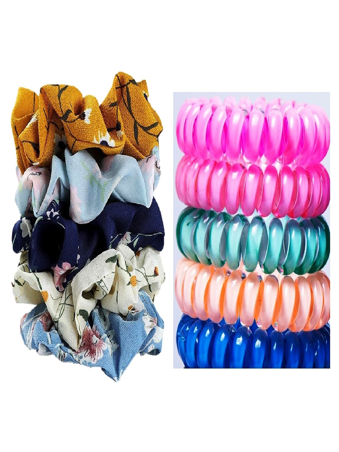 

DIAN Multicolor Pack of 10 Ponytail Holders, Green