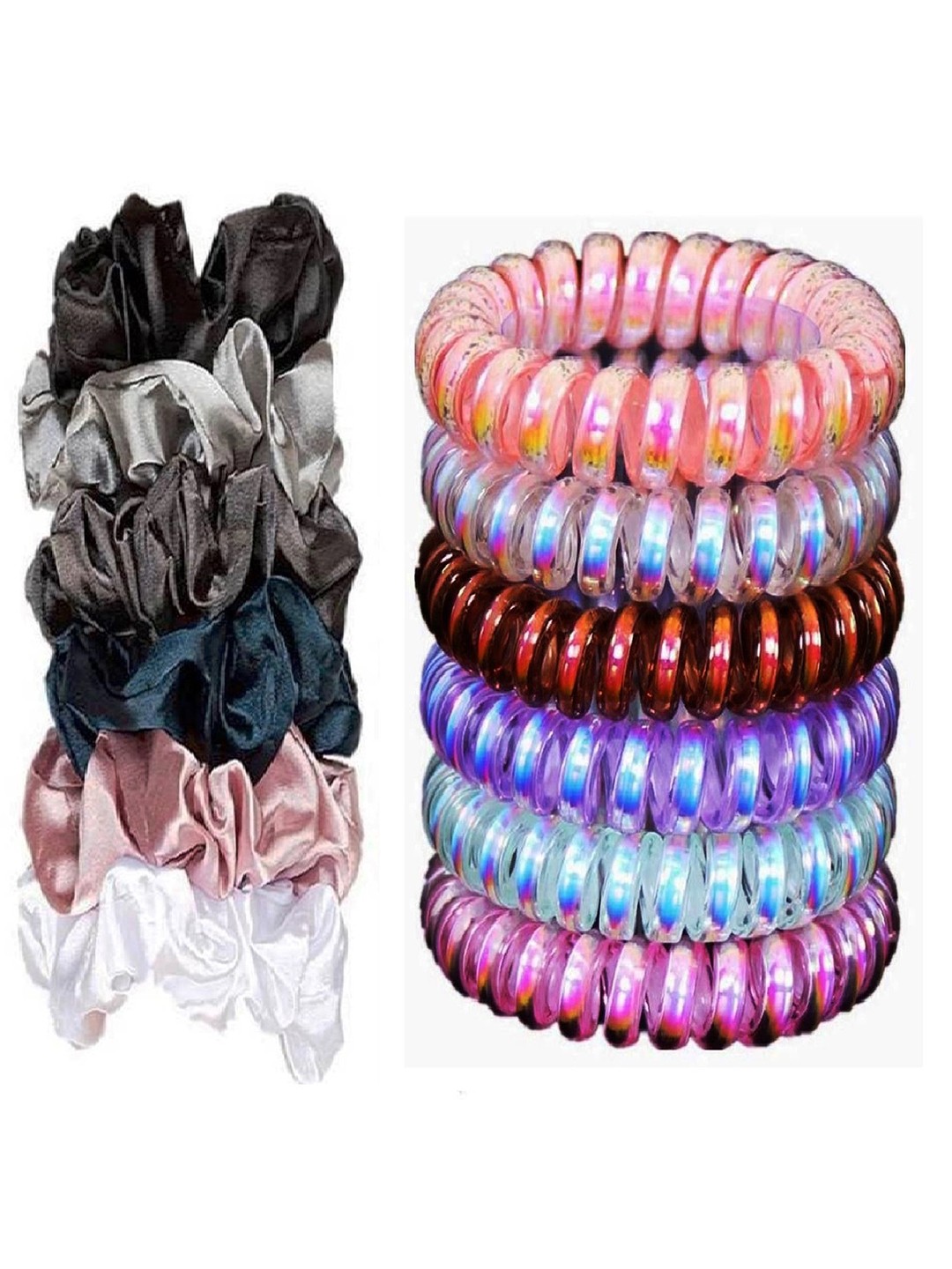 

DIAN Multicolor Pack of 12 Scrunchies, Pink
