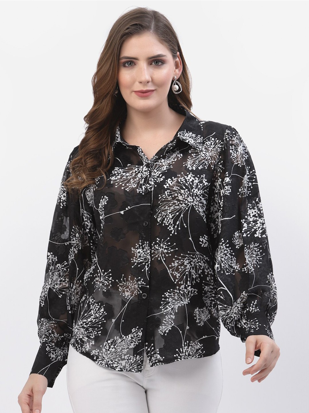 

Westwood Black Floral Shirt Style Top