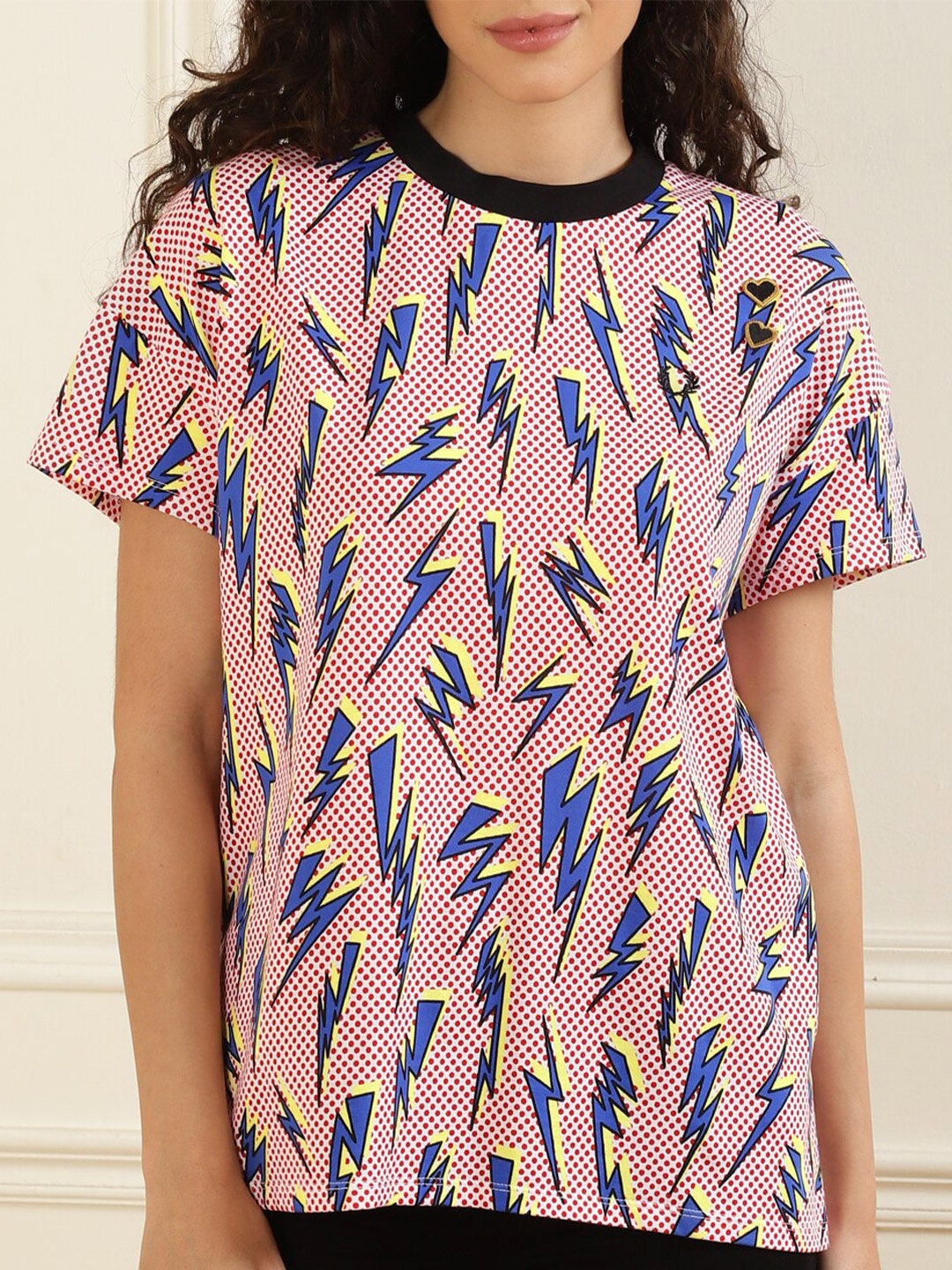

Fred Perry White Print Top