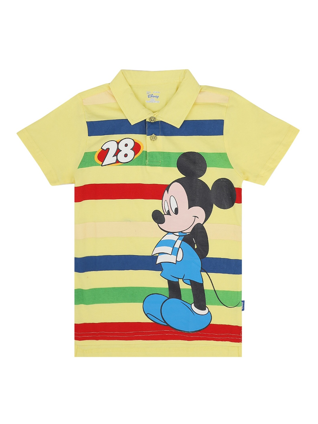 

PROTEENS Boys Yellow Striped Polo Collar T-shirt