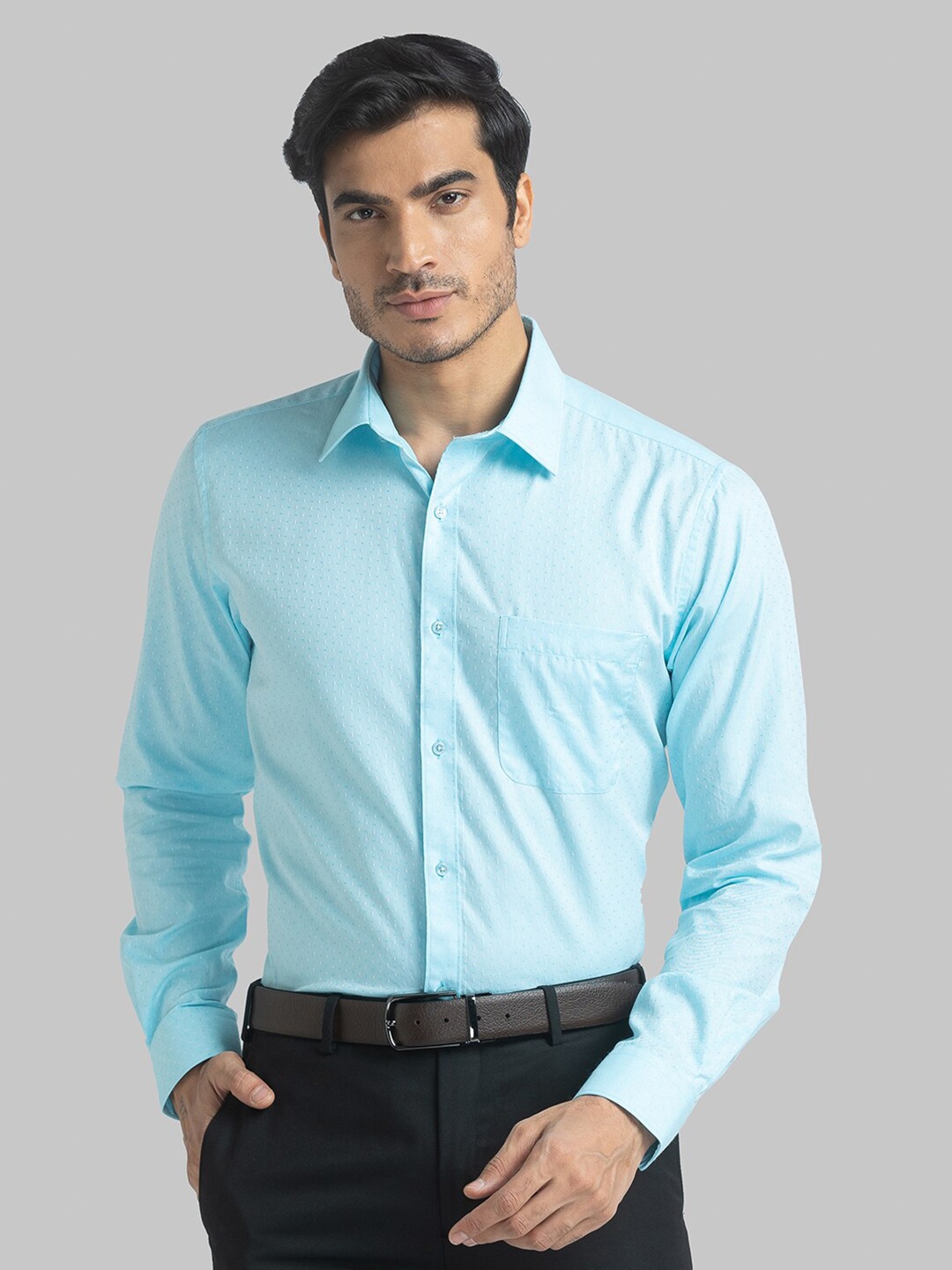 

Raymond Men Blue Slim Fit Formal Cotton Shirt