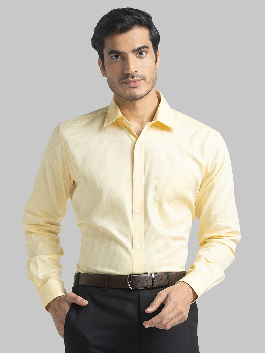 

Raymond Slim Fit Cotton Formal Shirt, Yellow