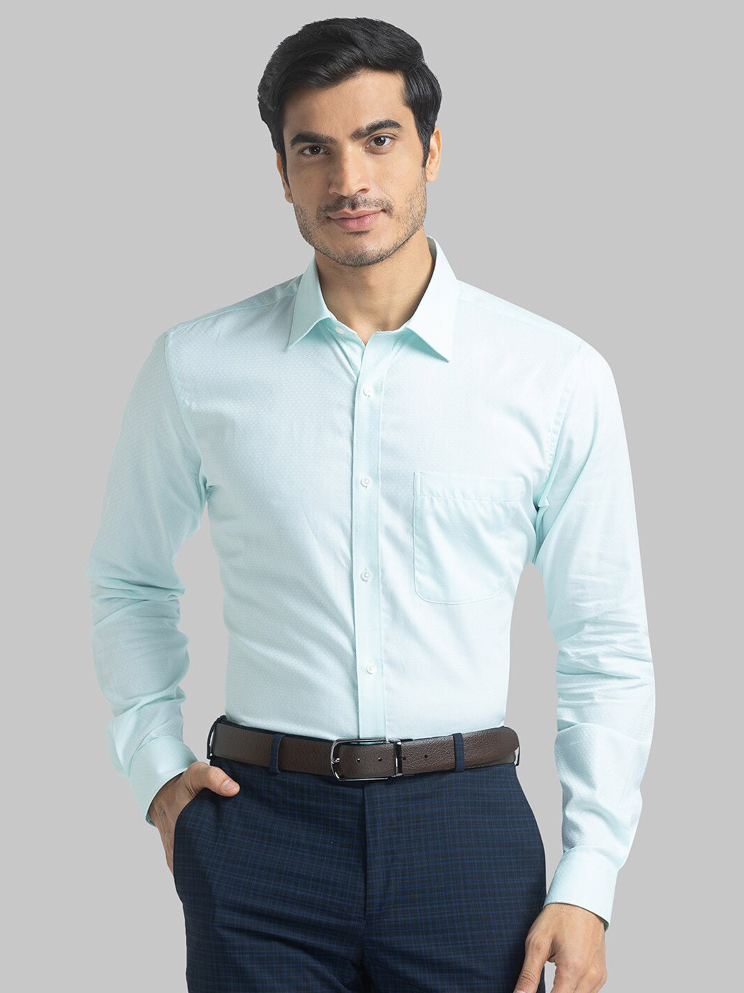 

Raymond Men Sea Green Slim Fit Formal Shirt