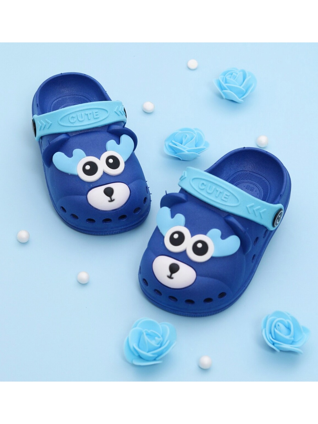 

Yellow Bee Boys Blue & White Clogs Sandals