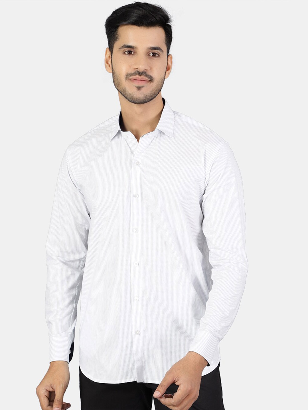 

Wintage Men White Classic Casual Shirt
