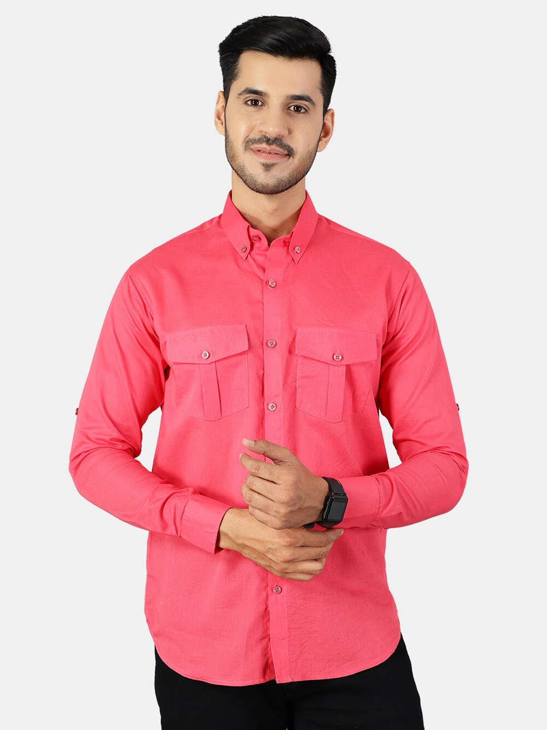 

Wintage Men Pink Classic Casual Shirt