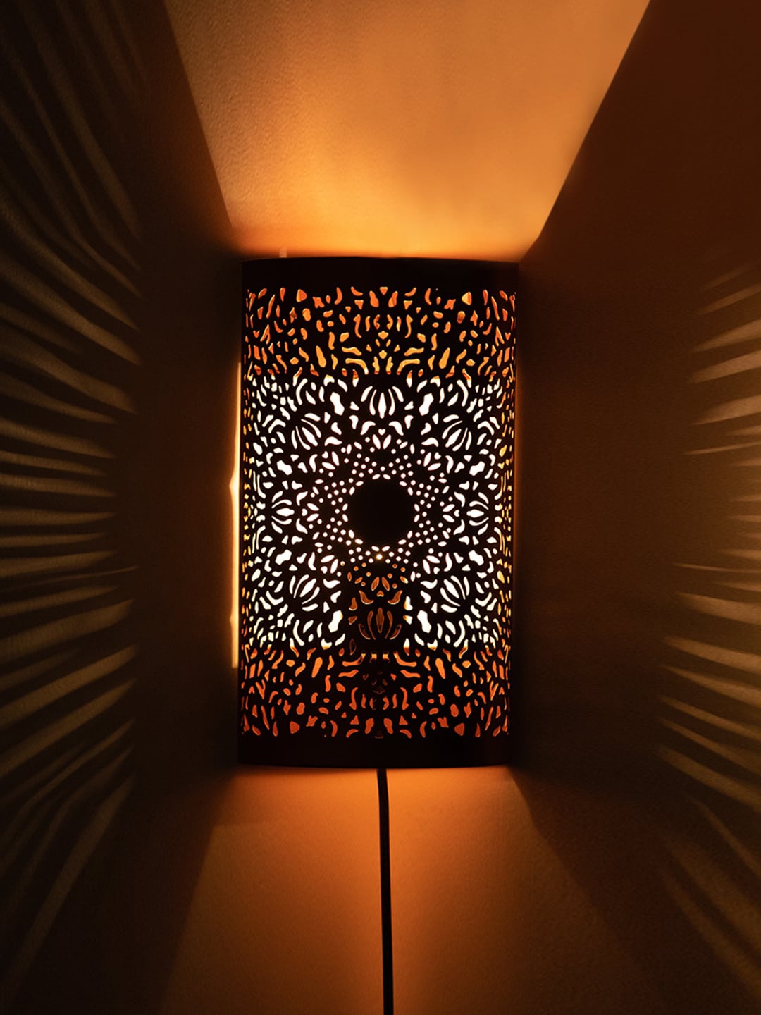 

ExclusiveLane Copper-Toned Hypnotic Mandala Textured Wall Lamp