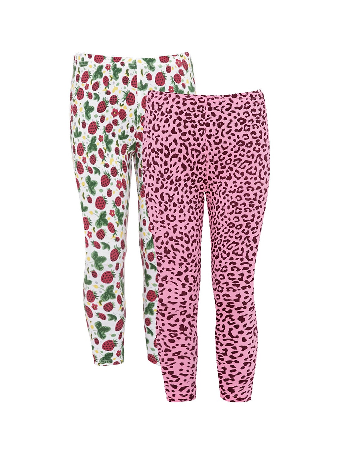 

Naughty Ninos Girls Pack Of 2 Printed Ankle-Length Leggings, White