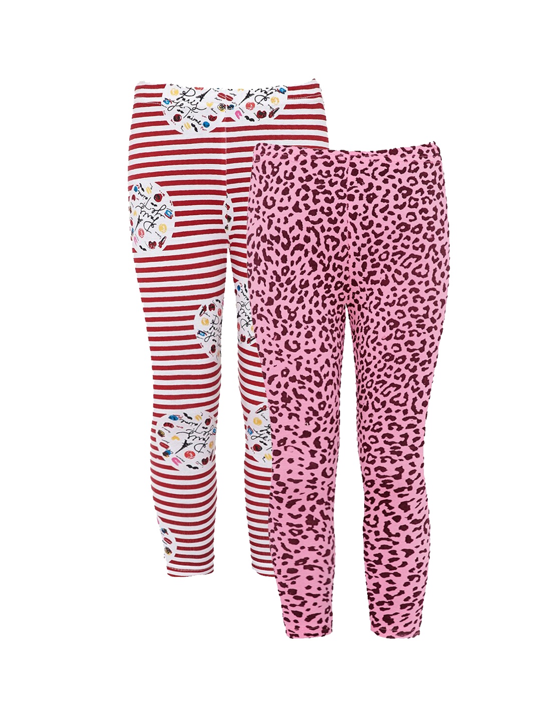 

Naughty Ninos Girls Pack Of 2 Printed Ankle Length Leggings, Multi