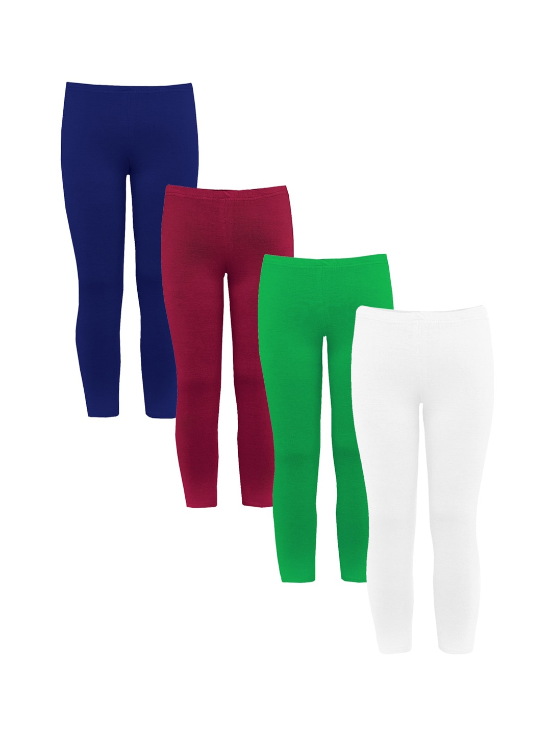

Naughty Ninos Girls Pack Of 4 Solid Ankle-Length Leggings, Assorted