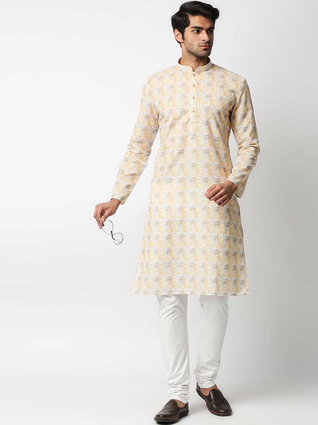 

MEWAR Men Beige Digital Print Kurta