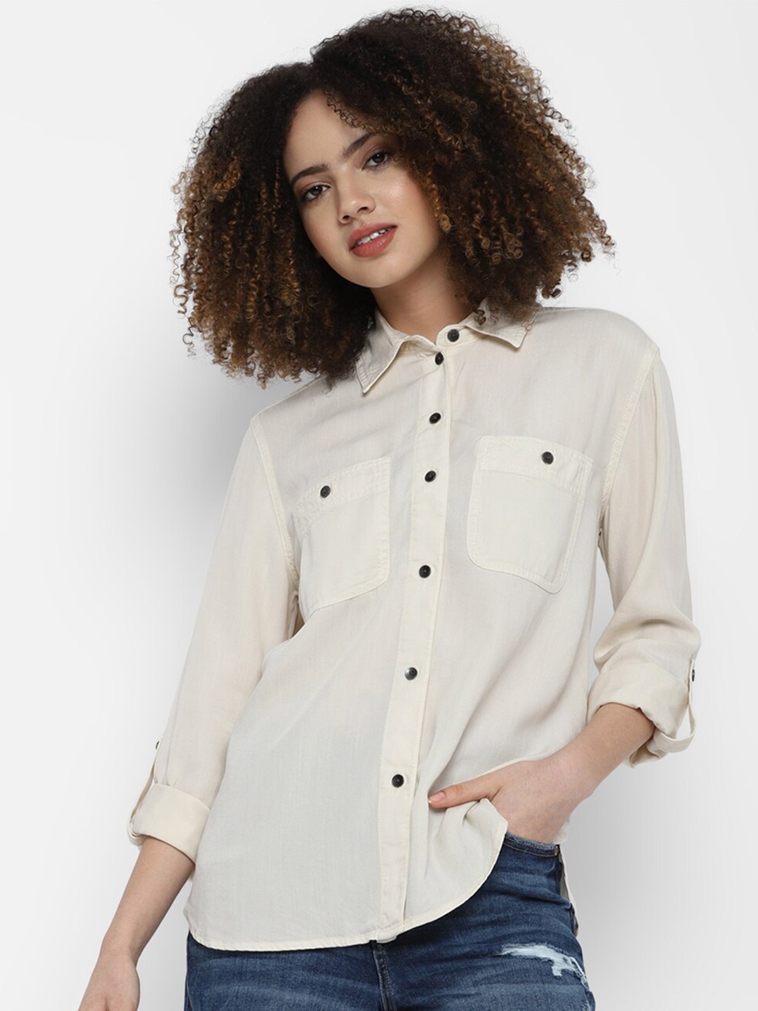 

AMERICAN EAGLE OUTFITTERS Women White Casual Shirt