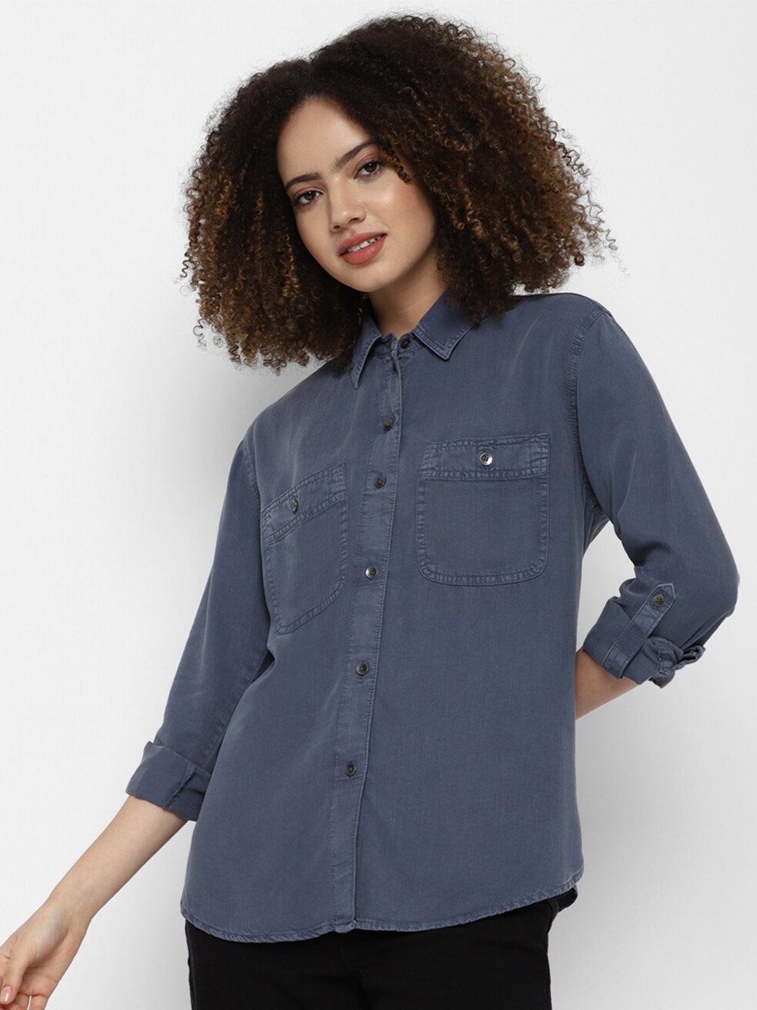 

AMERICAN EAGLE OUTFITTERS Women Blue Casual Shirt