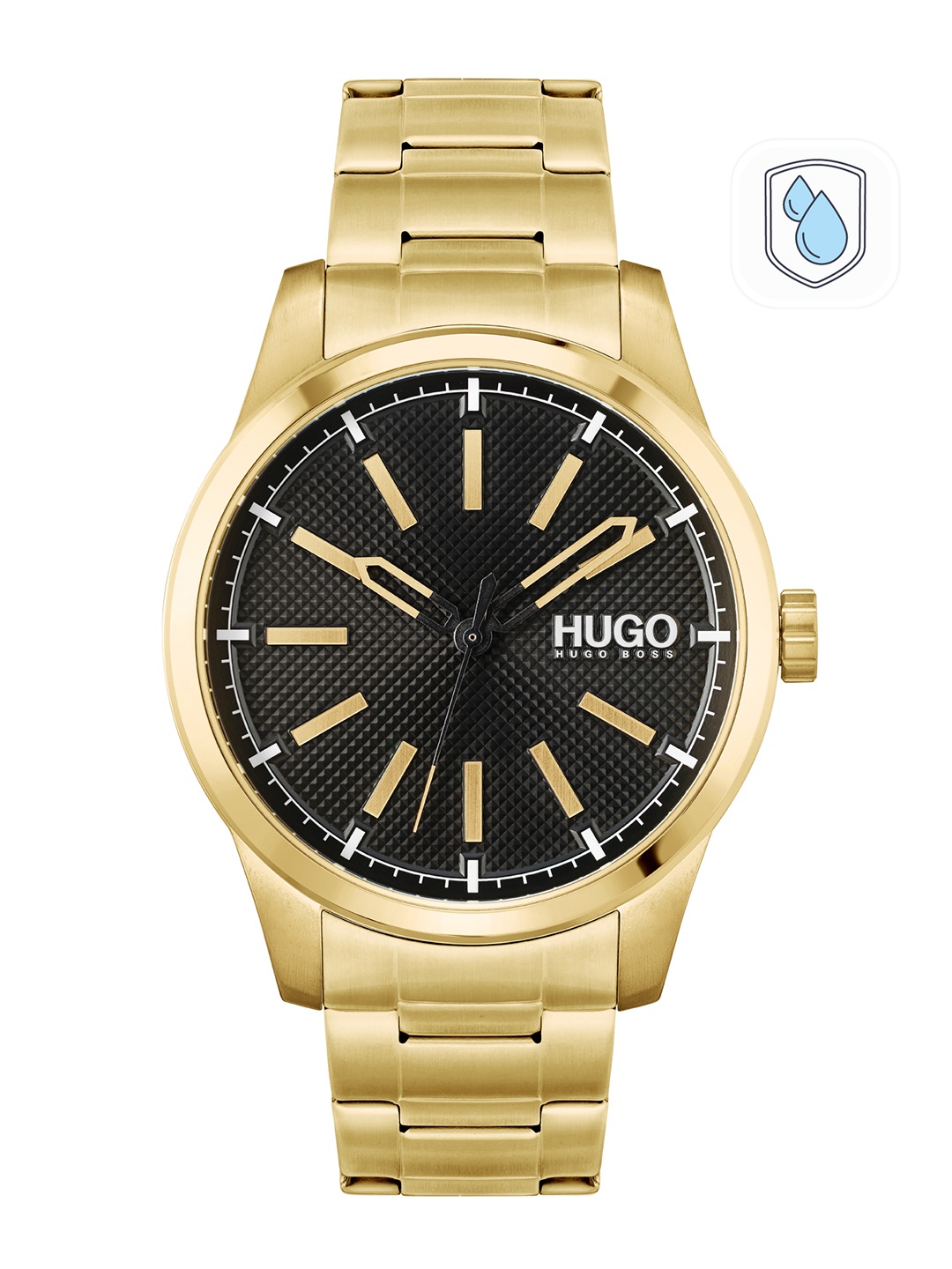 

HUGO Men Black Invent Patterned Bracelet Style Analogue Watch 1530208