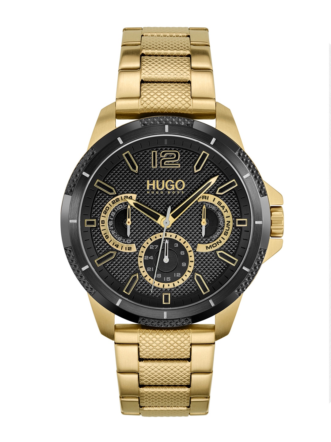 

HUGO Men Black Sport Bracelet Style Analogue Multi Function Watch 1530196