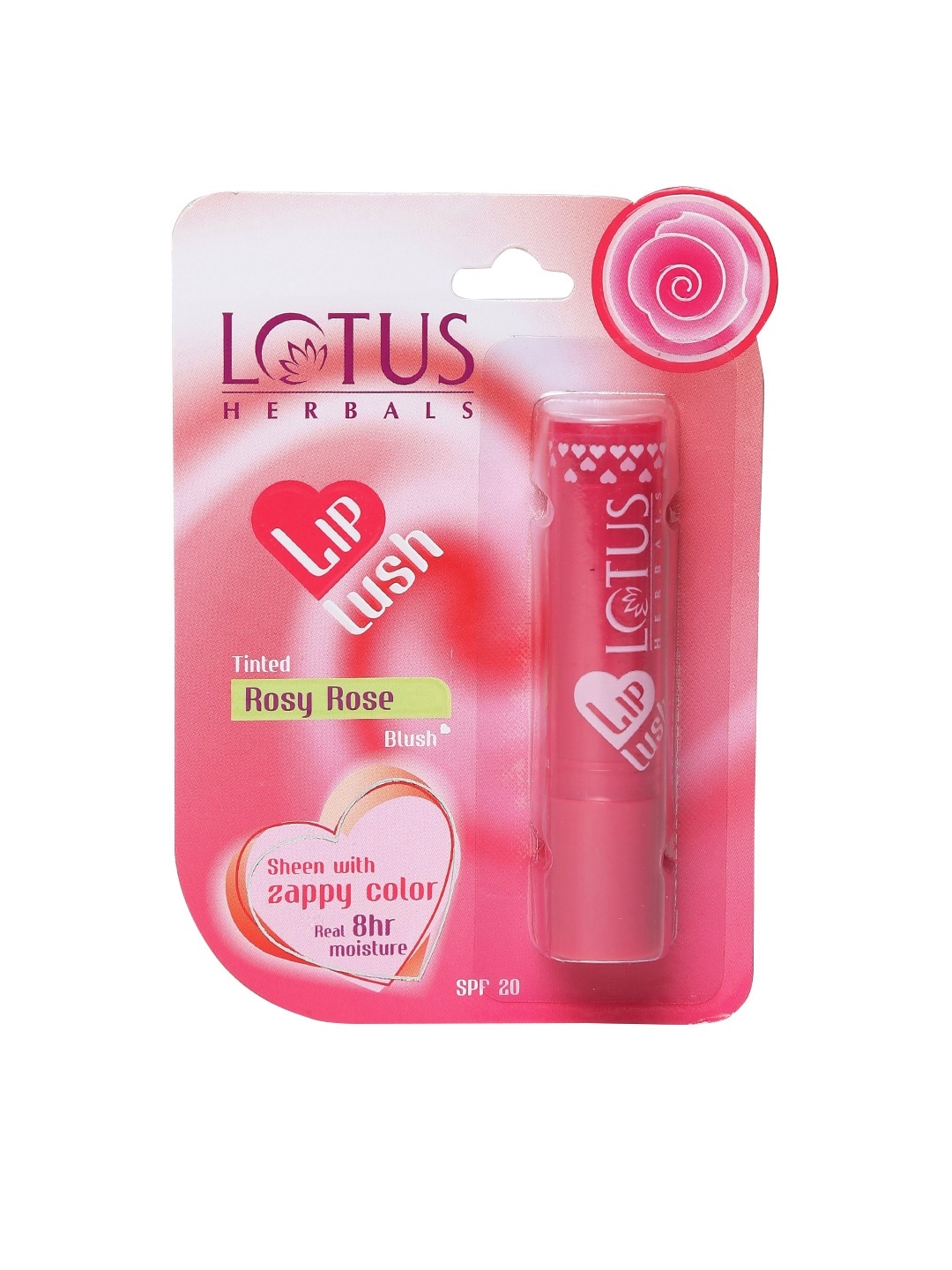 

Lotus Herbals Sustainable Lip Lush Tinted Rosy Rose Blush SPF 20 Lip Balm 4g, Red