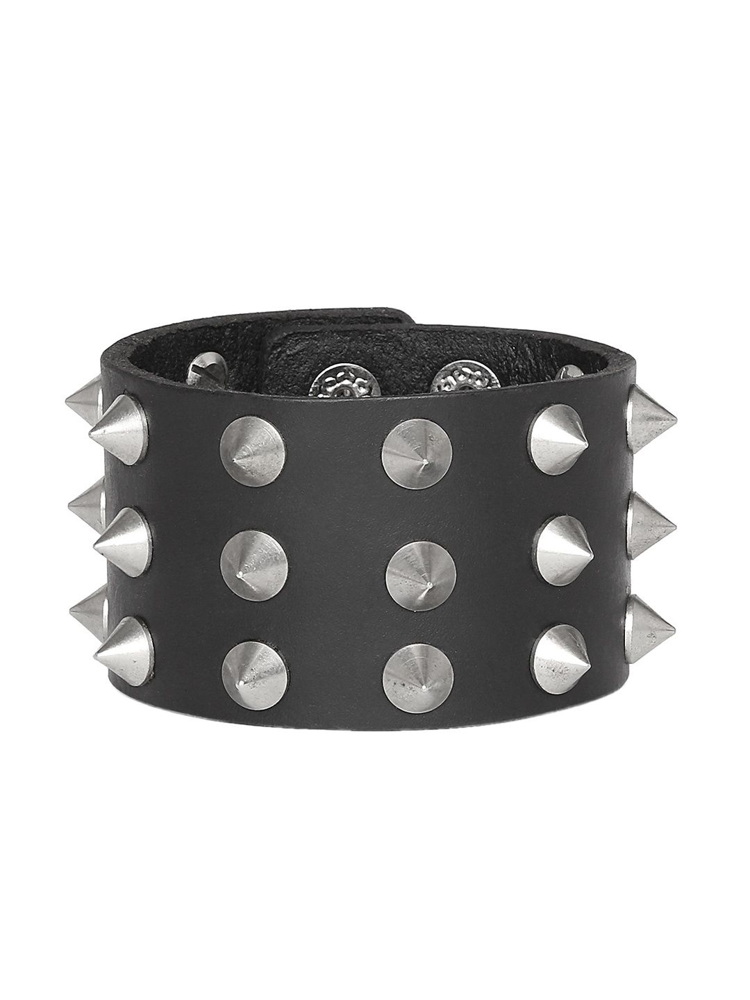 

PUNK Men Black Leather Bracelet