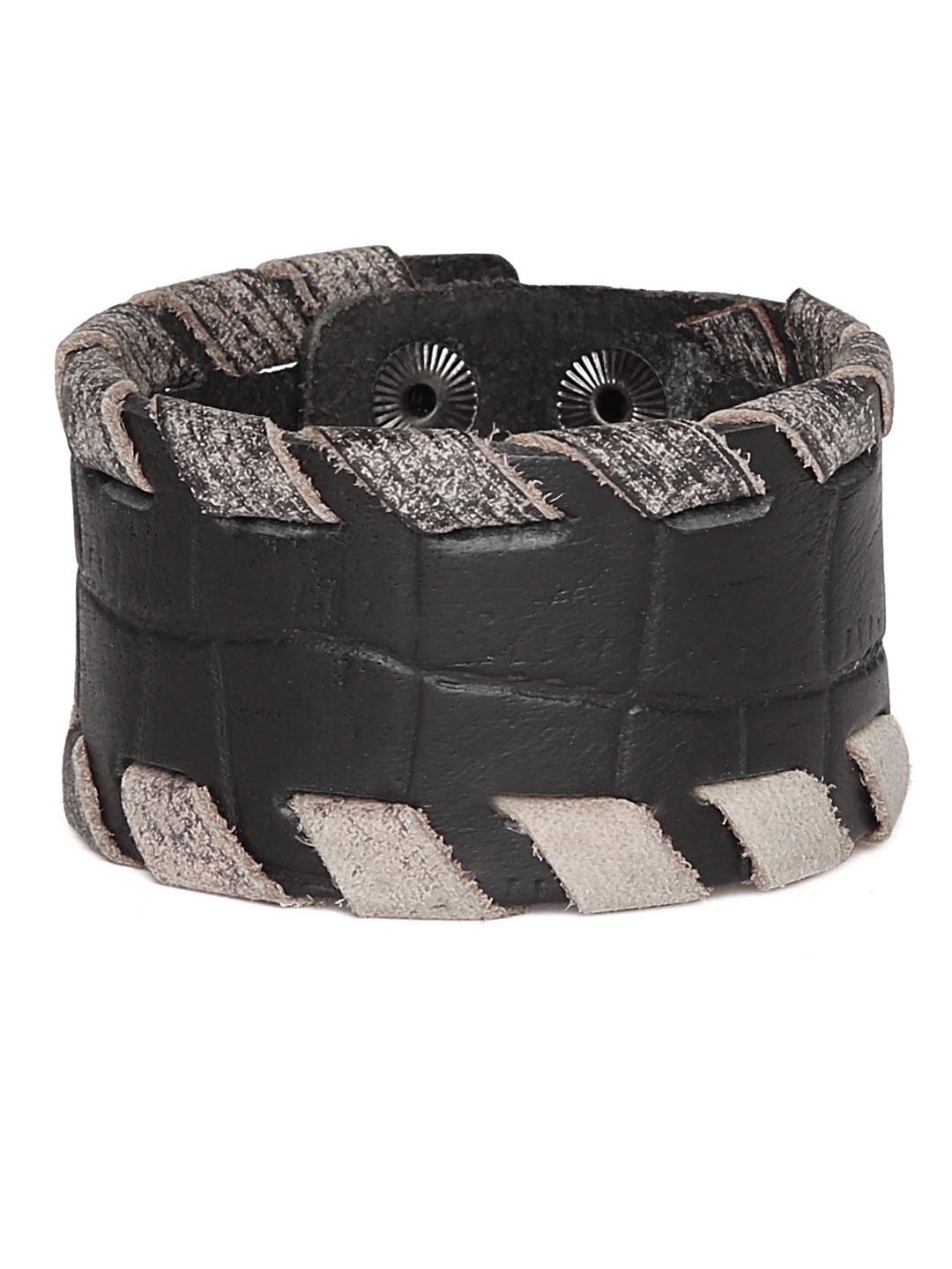 

PUNK Men Black Leather Bracelet