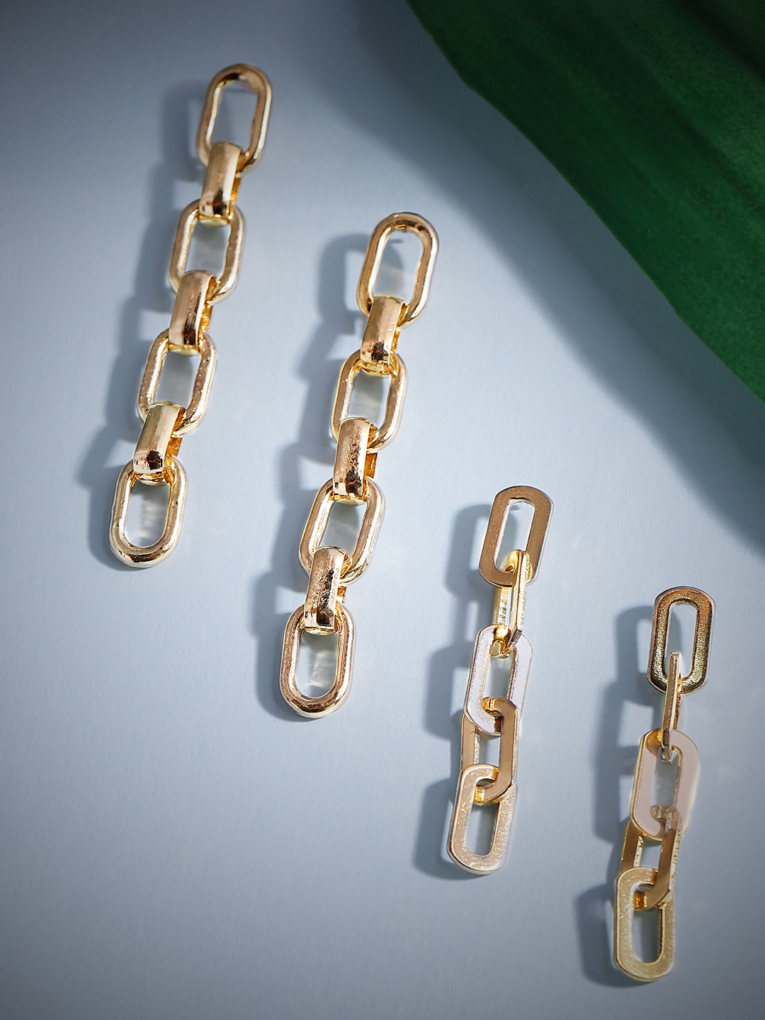 

Rubans Voguish Set of 2 Gold-Toned Classic Drop Earrings