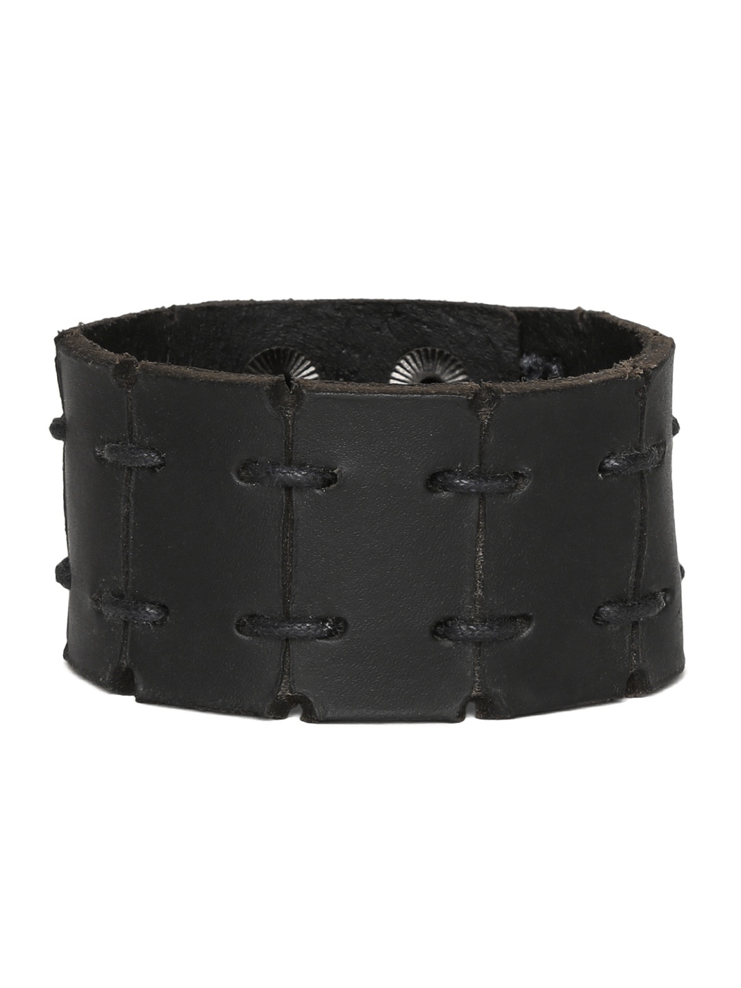 

PUNK Men Black Leather Bracelet