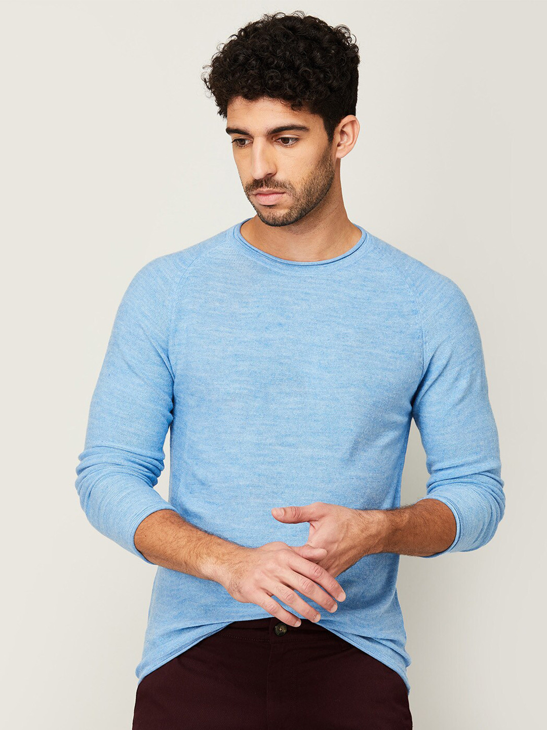 

Forca by Lifestyle Men Blue Flat Knit Acrylic Sweatshirt