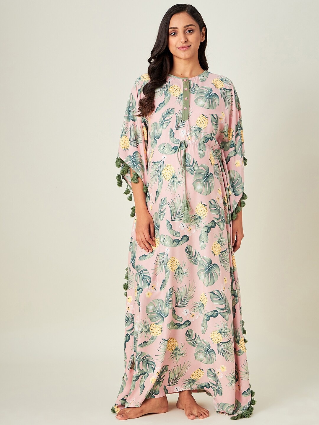 

The Kaftan Company Pink Printed Maternity Kaftan Maxi Nightdress
