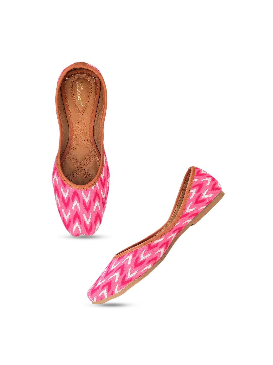 

DESI COLOUR Women Pink Ethnic Flats